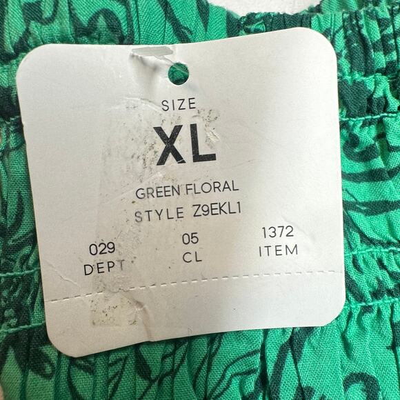 Isabel Women’s Strapless Green Floral Dress Size XL New - Picture 3 of 4